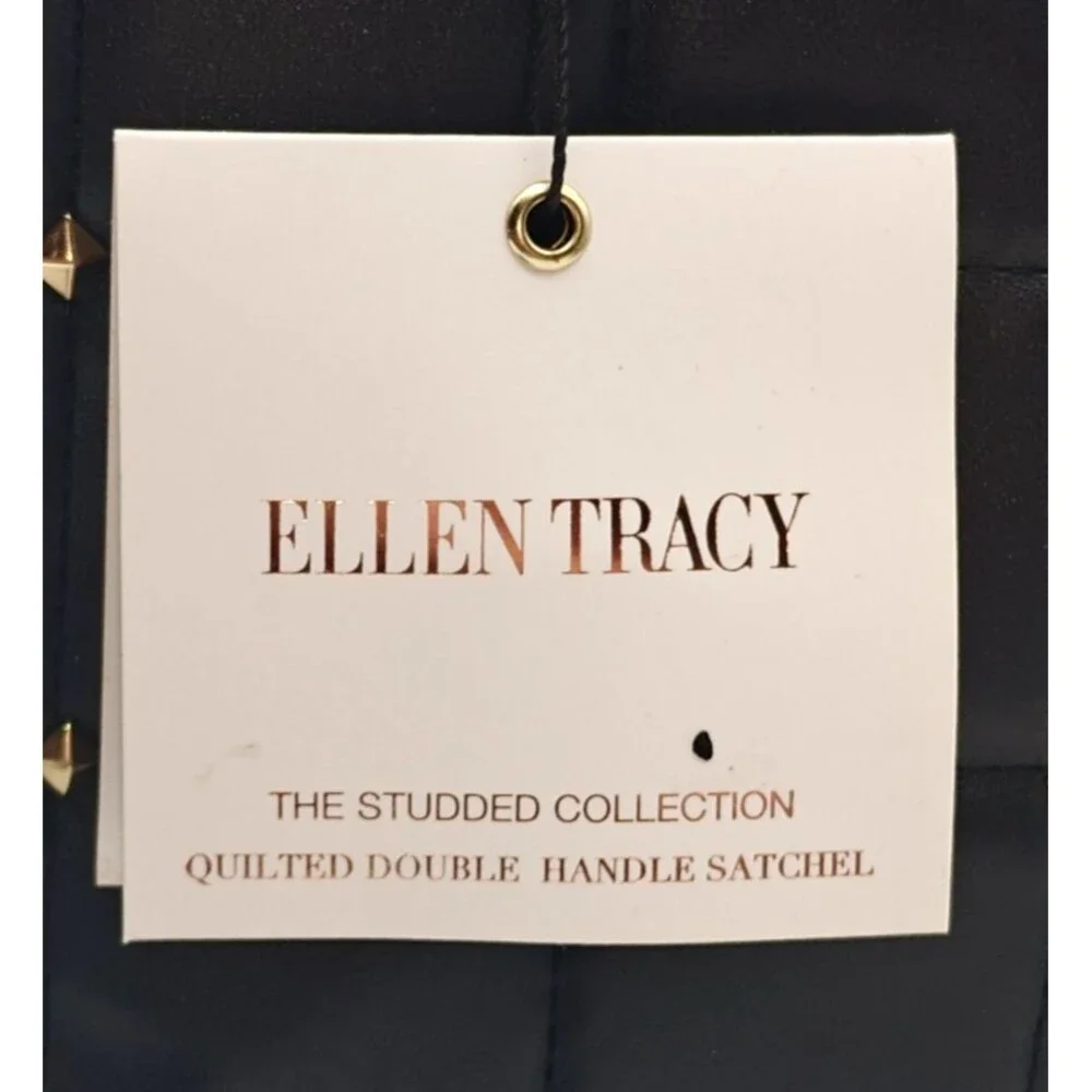 NWT Ellen Tracy Black Quilted Studden Collection Purse Handbag RV$178